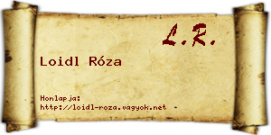 Loidl Róza névjegykártya